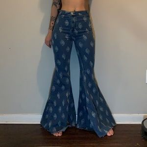 Free People High Waist Bell Bottoms